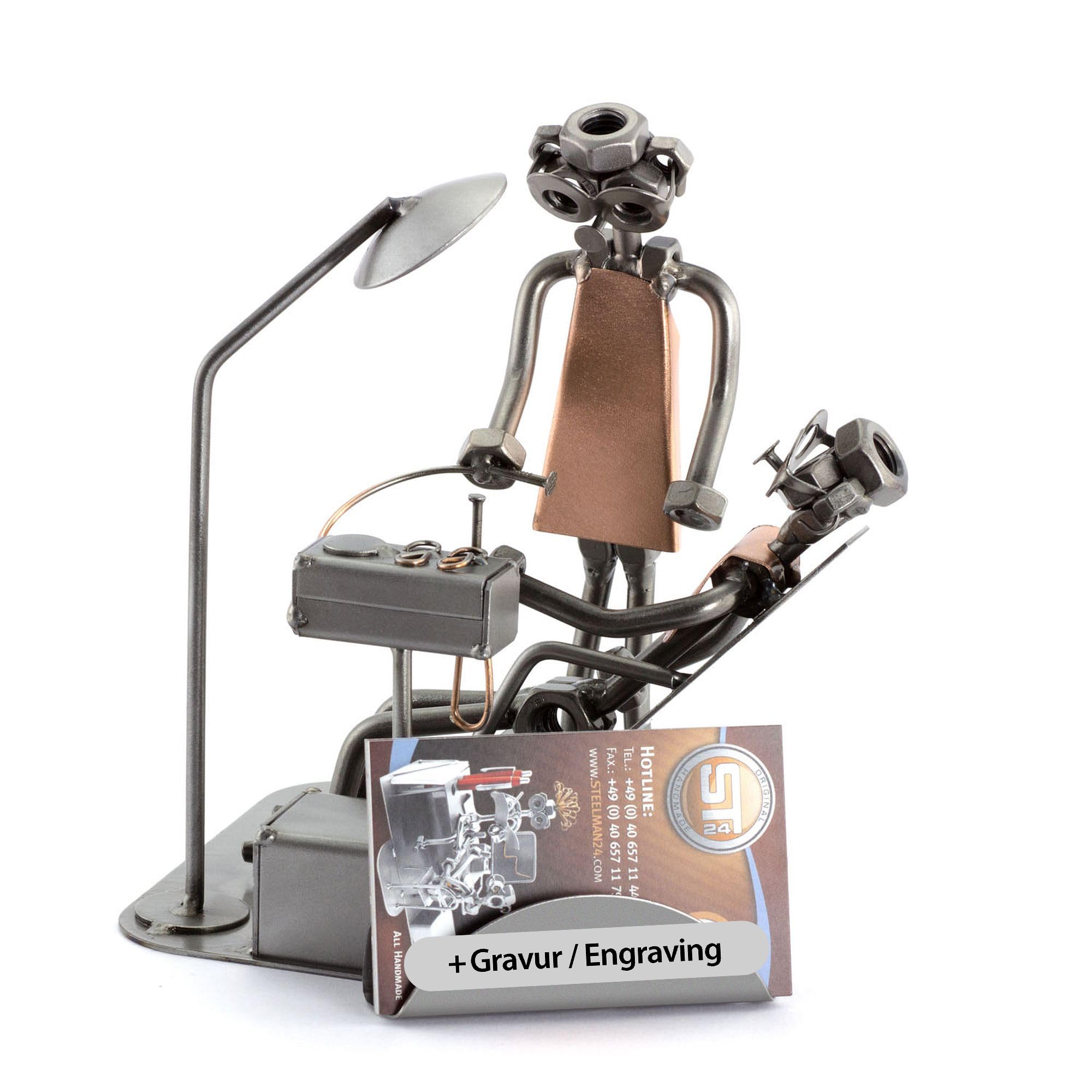 Steelman24 I Dentista con Portatarjetas De Visita con Grabado Personal I Made in Germany I Idea para Regalo