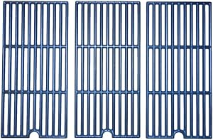 Music City Metals – Coleman Porcelain Cast Iron Cooking Grate Set | Matte Finish, Exact Fit Replacement | 18 3/8” x 26 7/16” (46.7 cm x 67.2 cm) | Outdoor BBQ Grill Parts | 3-Pieces