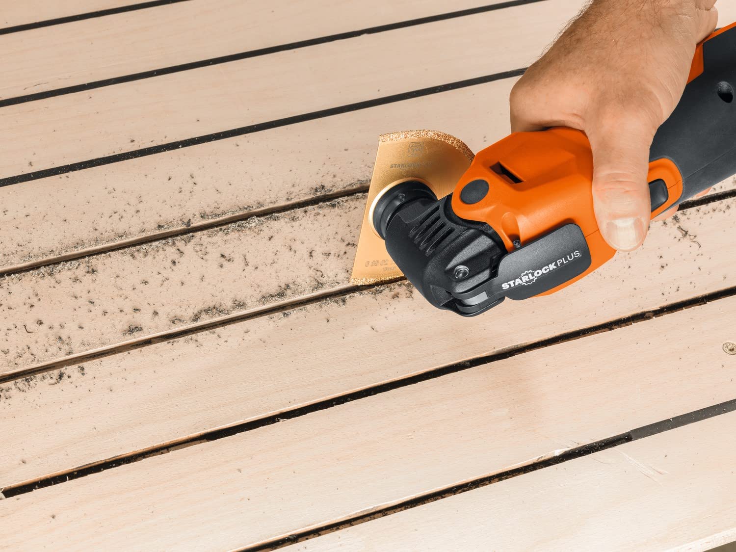 Fein Starlock Plus Carbide Segmented Saw Blade - Precise Tile Grout Removal, Plaster Cutting and Porous Concrete Work, Extra Thin Version, 3-17/32" Diameter, 3/64" Kerf - 63502170210