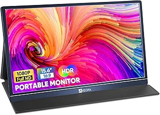 Ecran Portable, ARZOPA 15.6 Pouces, 1920x1080 FHD, Moniteur Portable IPS 100% SRGB avec HDMI/Type-C/USB-C, écran Portable ...