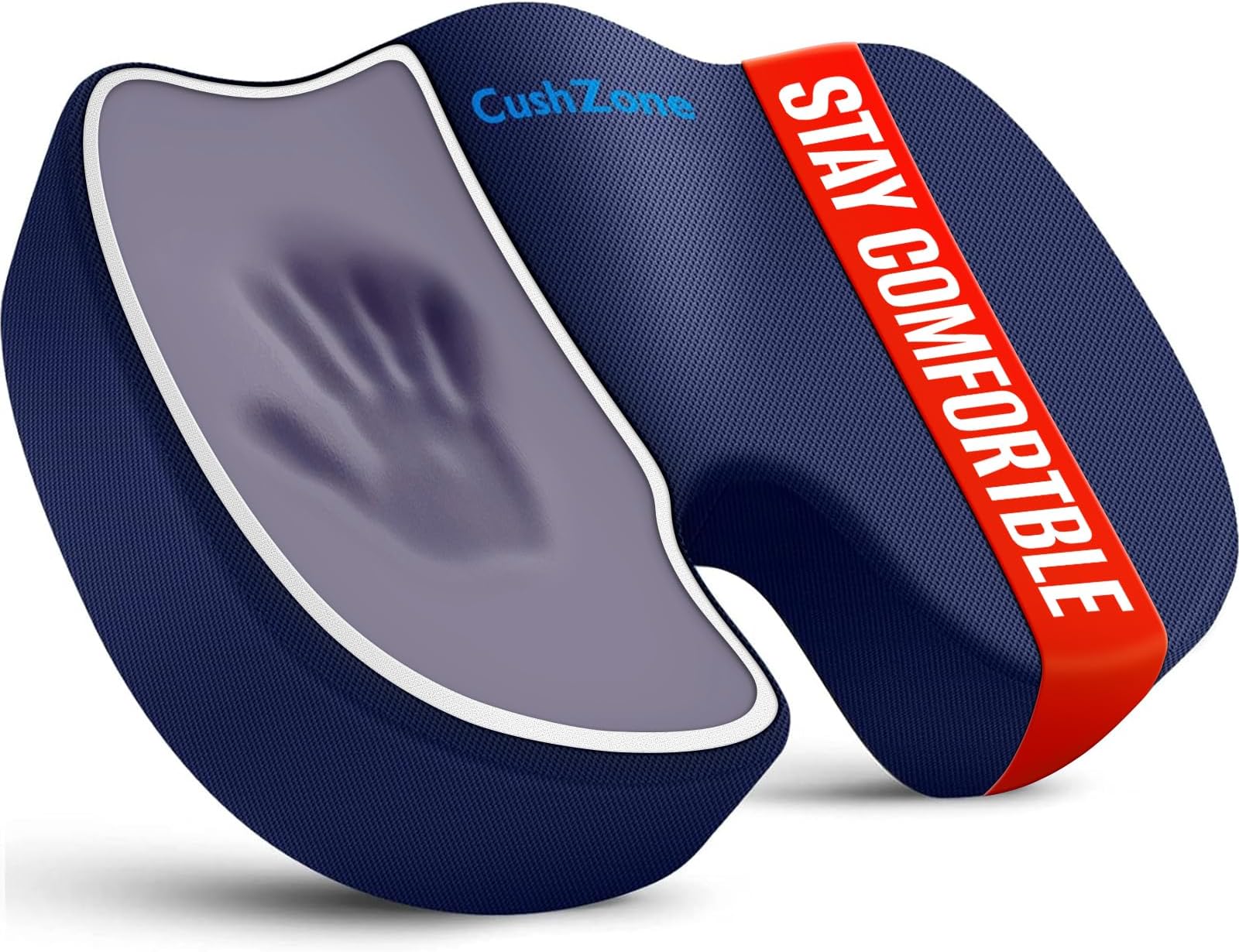 CushZone Office Chair Cushions, Memory Foam Coccyx Cushion for Tailbone Pain Office Chair Car Seat, Sciatica, Coccyx, Lower Back Pain Relief (Blue)