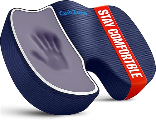 Office Chair Cushions, Memory Foam Coccyx Cushion for Tailbone Pain Office Chair Car Seat, Sciatica, Coccyx, Lower Back Pain Relief (Blue)