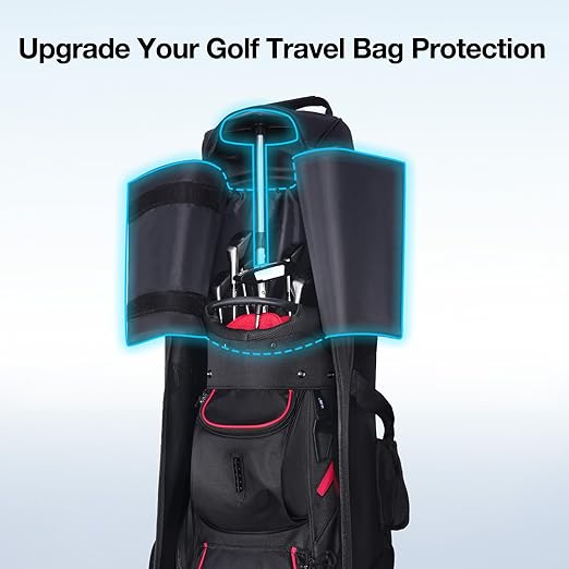 Gofly Golf Travel Bag Support System, Club Protective Pad and Aluminium Alloy Support Pole