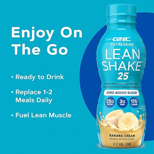 Miniatura 6 de GNC Lean Shake 25 Batido Proteico, Clínicamente Probado para el Manejo del Peso, Reemplazo de Comida, 25 g (0.88 oz) de Proteína con Cero Azúcar