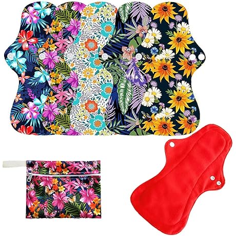 6Pcs Resuable Waterproof Menstrual Pad Sets