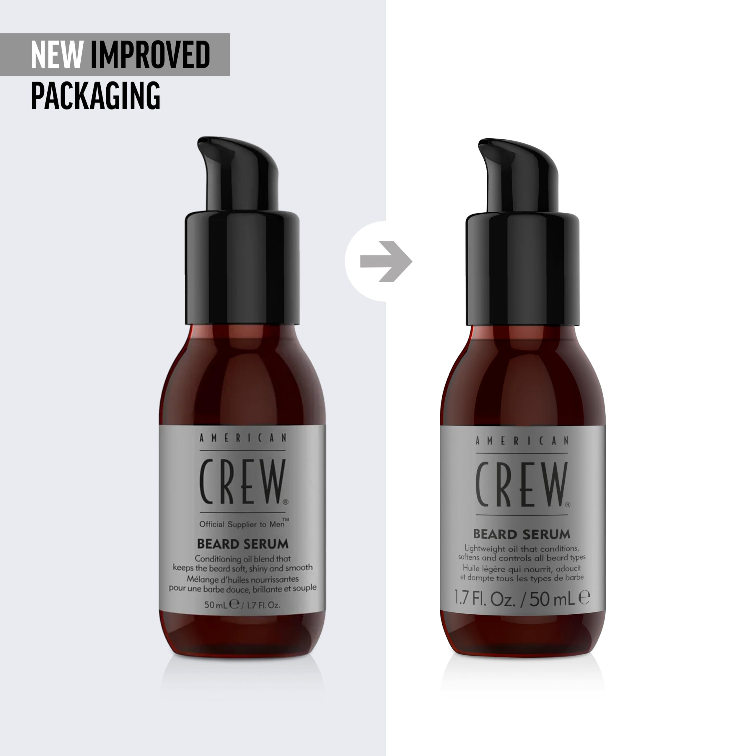 American Crew - Beard Serum - Huile Barbe Nourrissante - Soin Barbe Homme - Formule Légère et Non Grasse - Soin du Visage - Huile pour Barbe Souple et Soyeuse - 50ml