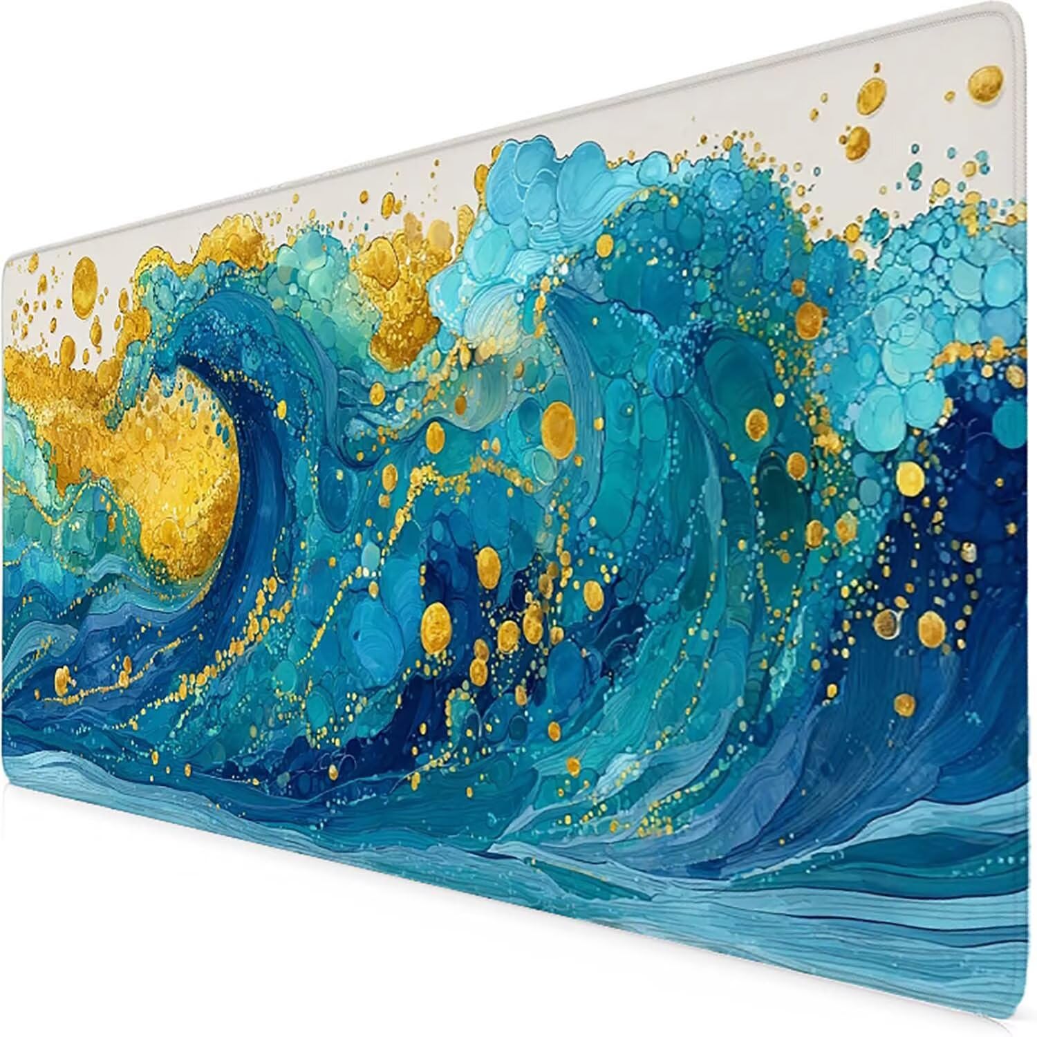 Tappetino Mouse XXL 1000x500mm Blu Mousepad Mare Tappetino Scrivania Grande, con base in Gomma Antiscivolo, Impermeabile Sottomano Scrivania per Computer, Ufficio, Accessori Gaming Mouse Pad 5-5686j