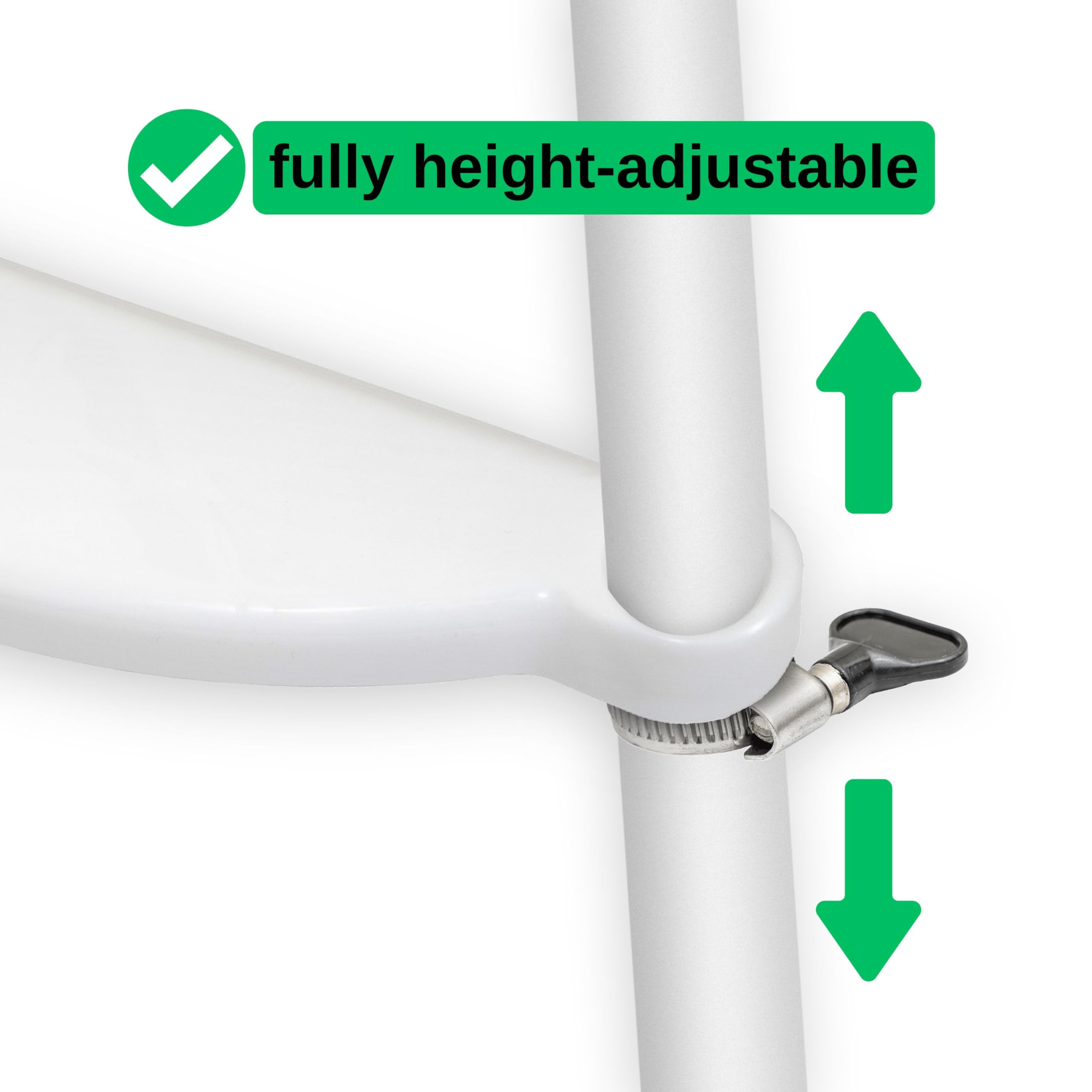 Poggiapiedi per seggiolone, 1 set, in bianco, compatibile con IKEA Antilop, regolabile in altezza con morsetti per il fissaggio alla gamba della sedia, poggiapiedi per seggiolone
