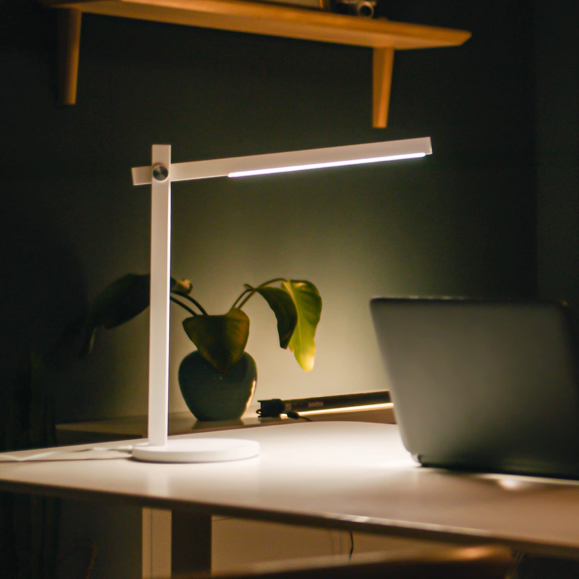FORLIGHT Touch - Lámpara de Escritorio LED de Intensidad y Temperatura Regulable 3000-6500K - Lámpara de Sobremesa LED. Flexo de Escritorio. Color Blanco