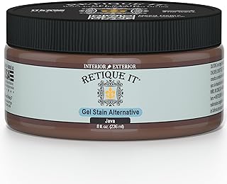 Gel Stain by Retique It, Thin Water-Based Gel Stain/Paint Glaze and Wood Stain Hybrid Java