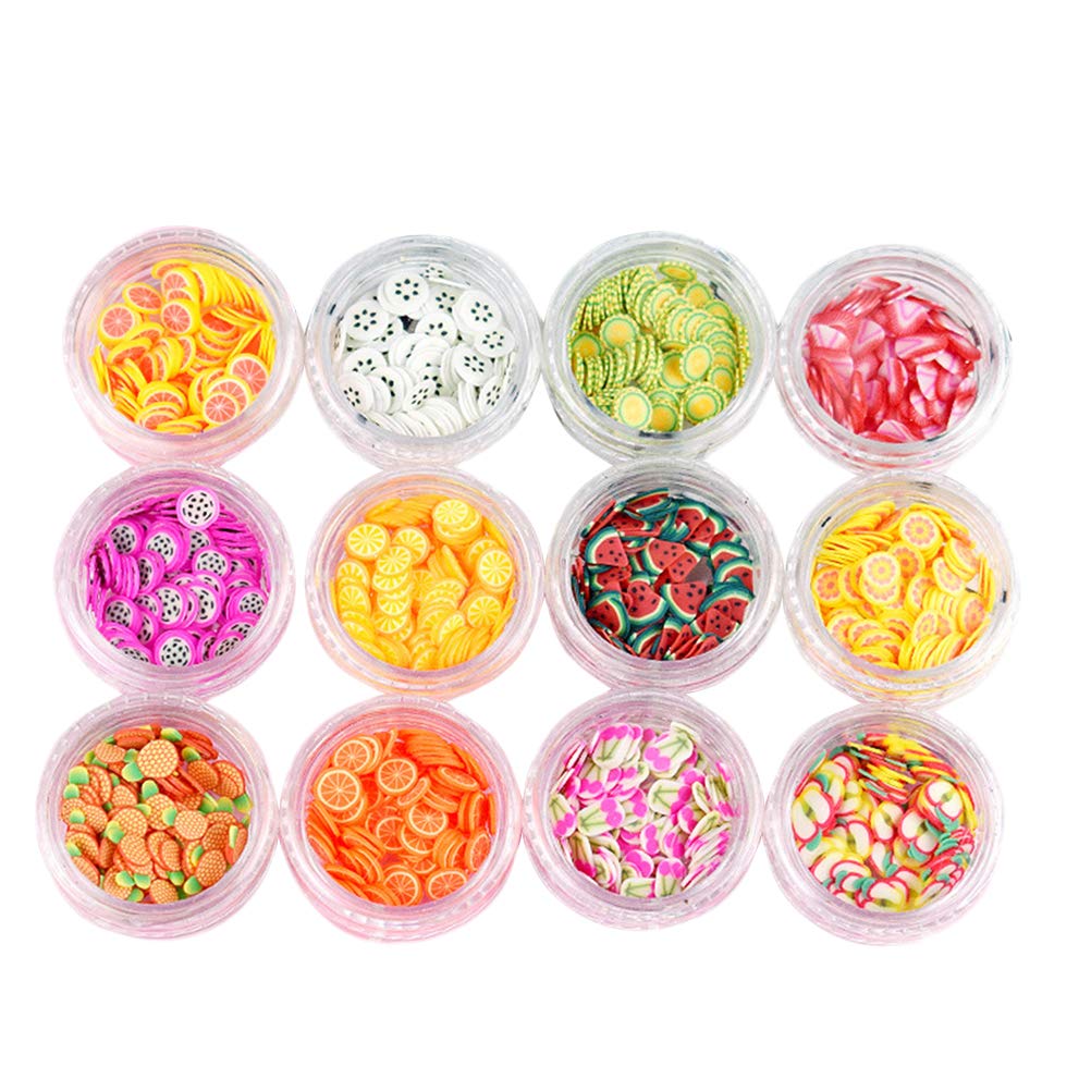 FRCOLOR 3D Slice Fruit Pattern Nail Art Supplies Slime Making Slices for Sticking to Slime, DIY Crafts (Random Color)