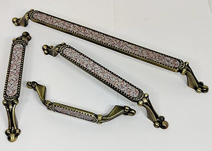 EHardware Depot Handles For Wardrobe And Drawers Cabinet Pulls Kitchen Cupboard Handles Drawer Pulls Bathroom Cabinet Pull Wardrobe Door Handle Material White Metal (Pack of 1 Piece) (160 mm, Antique)