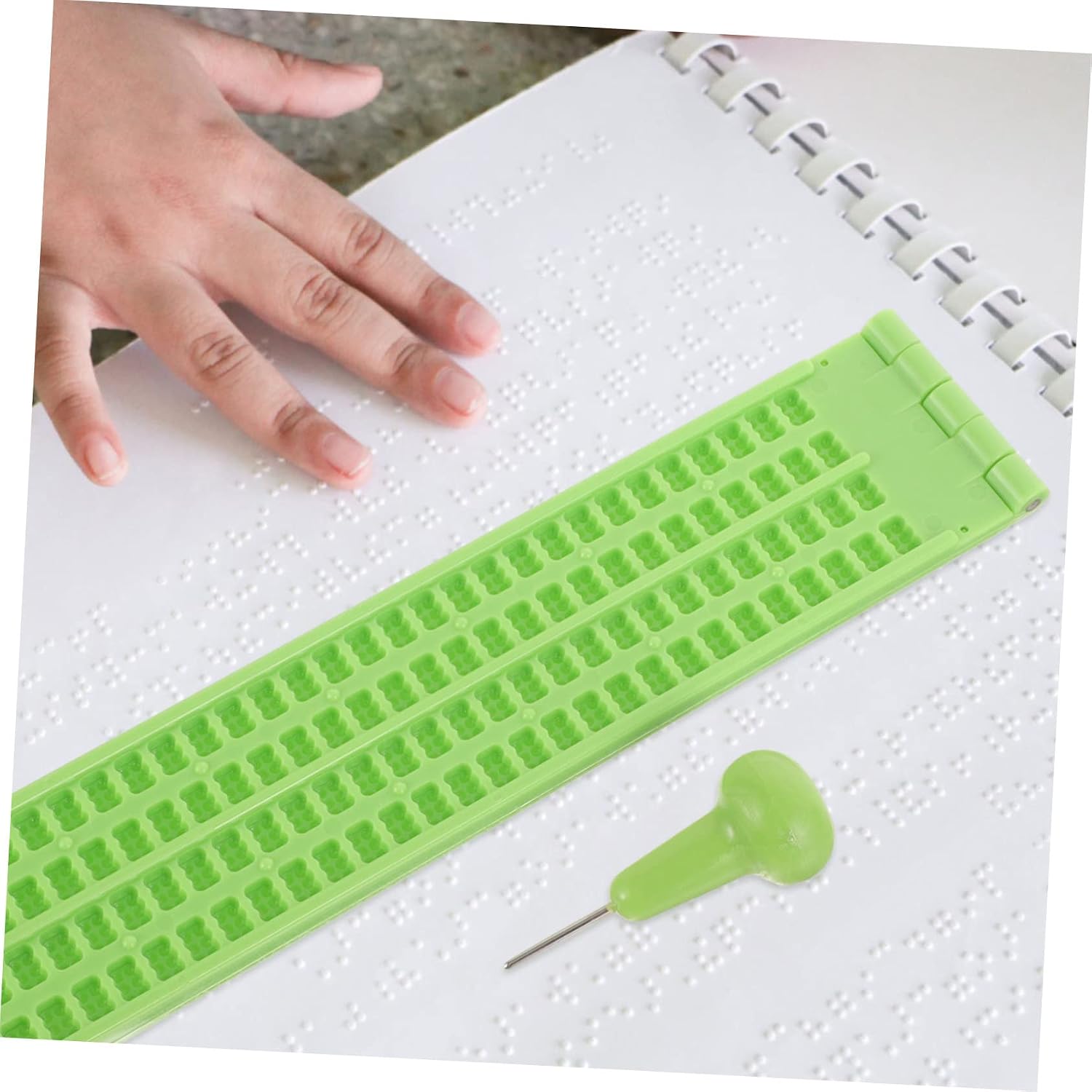 VALICLUD 1set Braille Writing and Stylus Kit Blind Writing Board Lines Lightweight Portable