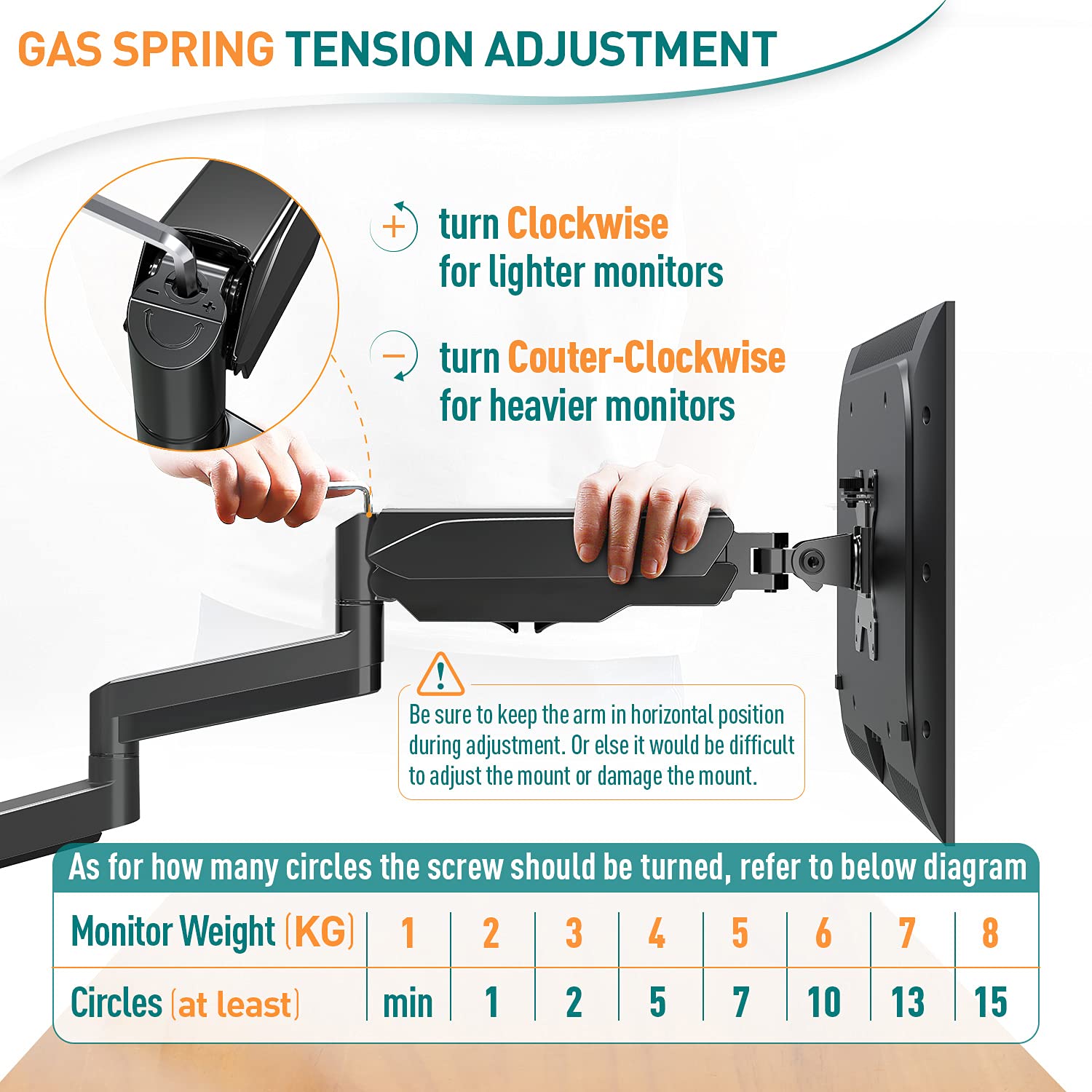 Buy ELIVED Triple Monitor Arm Desk Mount Adjustable Gas Powered PC