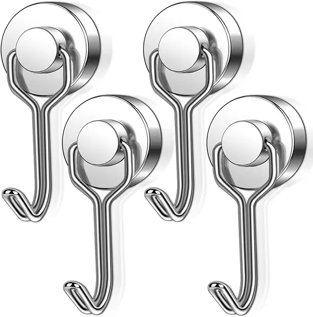 Extra Strong Magnetic Hook 20mm - 15kg Load Capacity - 4pcs Set