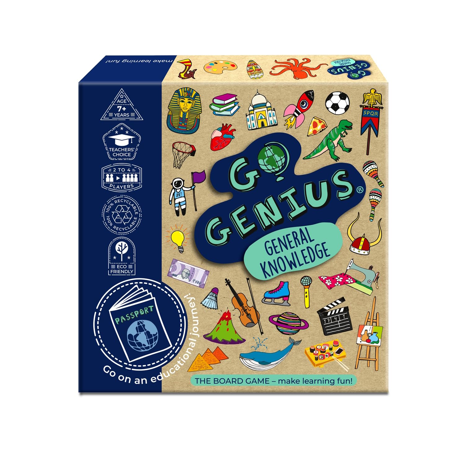 Whiz Kid Go Genius General Knowledge Board Game Educational Family Game Supporting KS1 & KS2, Multiple Choice Learning Game