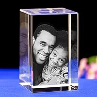 Vista 2 de Foto de cristal grabada en 3D personalizada, foto 3D, imagen de cristal 3D, foto grabada con láser, cristal grabado en el interior con fotografía