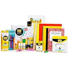 Back to School Supply Box Grades K-5 - School Supply Boxes - 32 Piece School Supplies Kit Includes Markers, Crayons, Pencils, Scissors, Folders, Glue Sticks, Notebook, and Composition Book