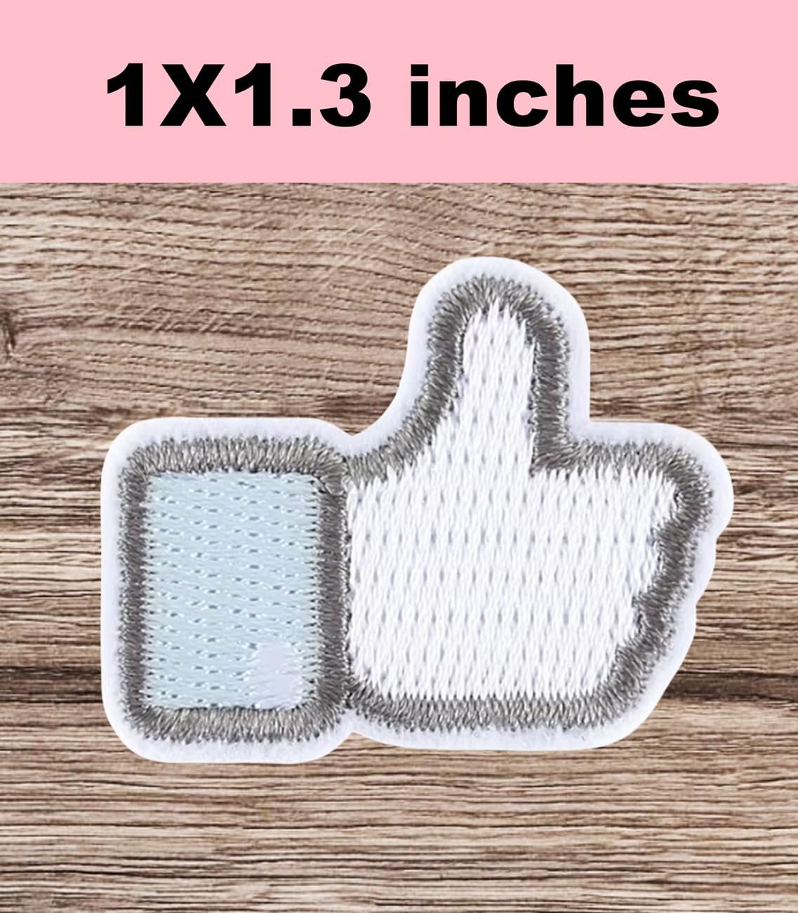 Mini Thumbs up Like Embroidered Iron On Sew On Patch Cartoon Appliques Fabric Decorating Clothing T-Shirts Backpacks Bookbag Jackets Jeans Sweatshirts Hats (3 PCS.)