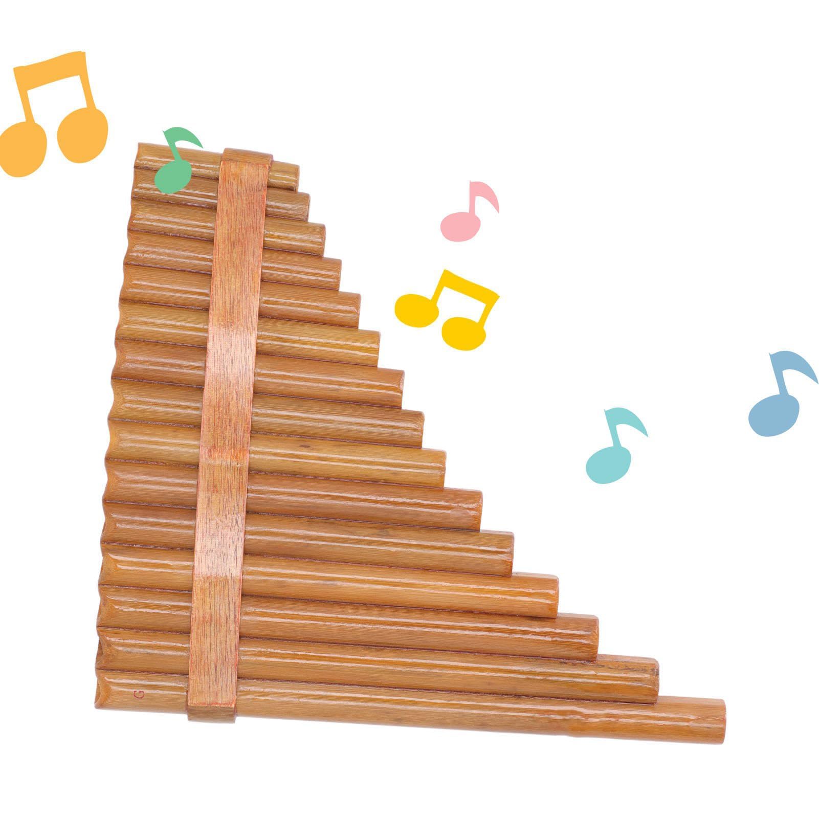 Flûte à pipe en bambou 15 tuyaux G Key Panpipe Pan Flûte traditionnelle en bois pour les amateurs de musique (main droite)