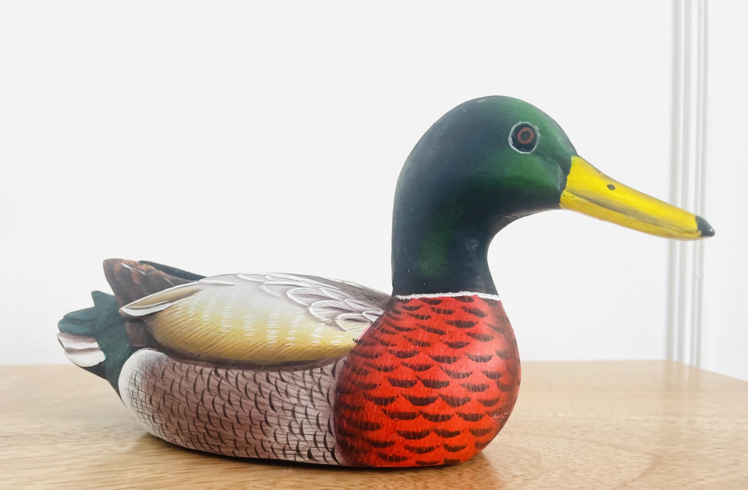 My Square Mile Multicolor Wooden Mallard Duck | Hand Carved And Painted British Lake Wildlife