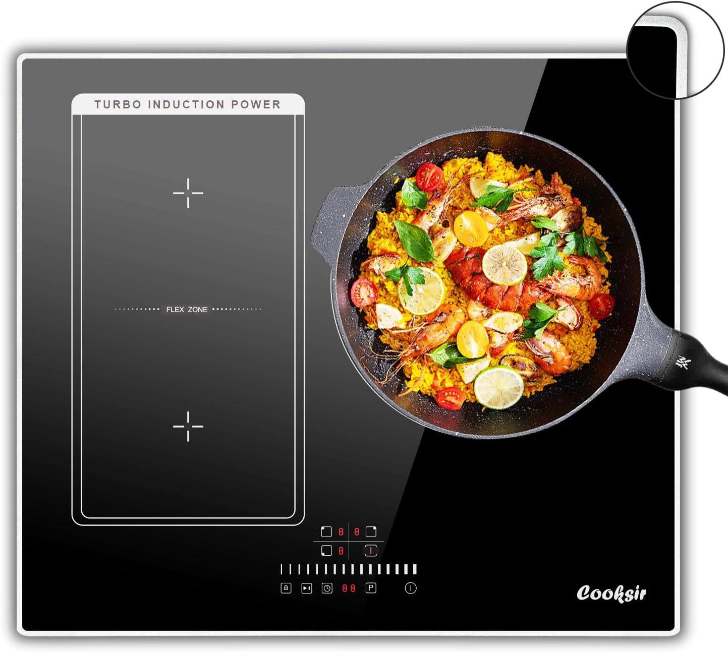 Induction Hob, Electric Cooktop, Builtin 3 Zones Electric Hob, Flex