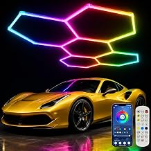 25Pack RGB Hexagon LED Garage Lights, Music Sync, App &amp; Remote, DIY 5 Hex | 358 Color Modes, Music Sync, App &amp; Remote Control, DIY Modular Hex Lights for Garage, Gaming Room, Gym &amp; Home