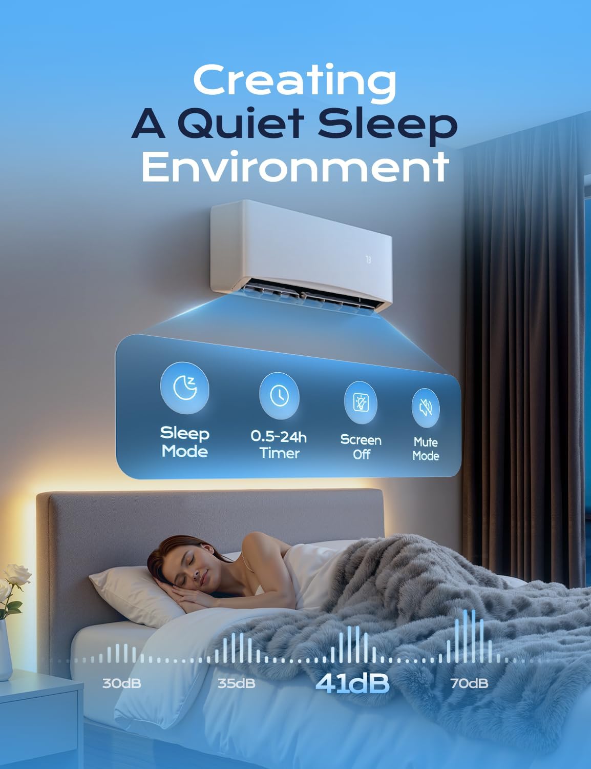 Tehanld 12000 BTU Mini Split Air Conditioner, 17 SEER2 115V Energy Efficient AC Inverter Air Conditioner & Heater Pump System, Cools Up to 750 Sq.Ft, Complete Installation Kit