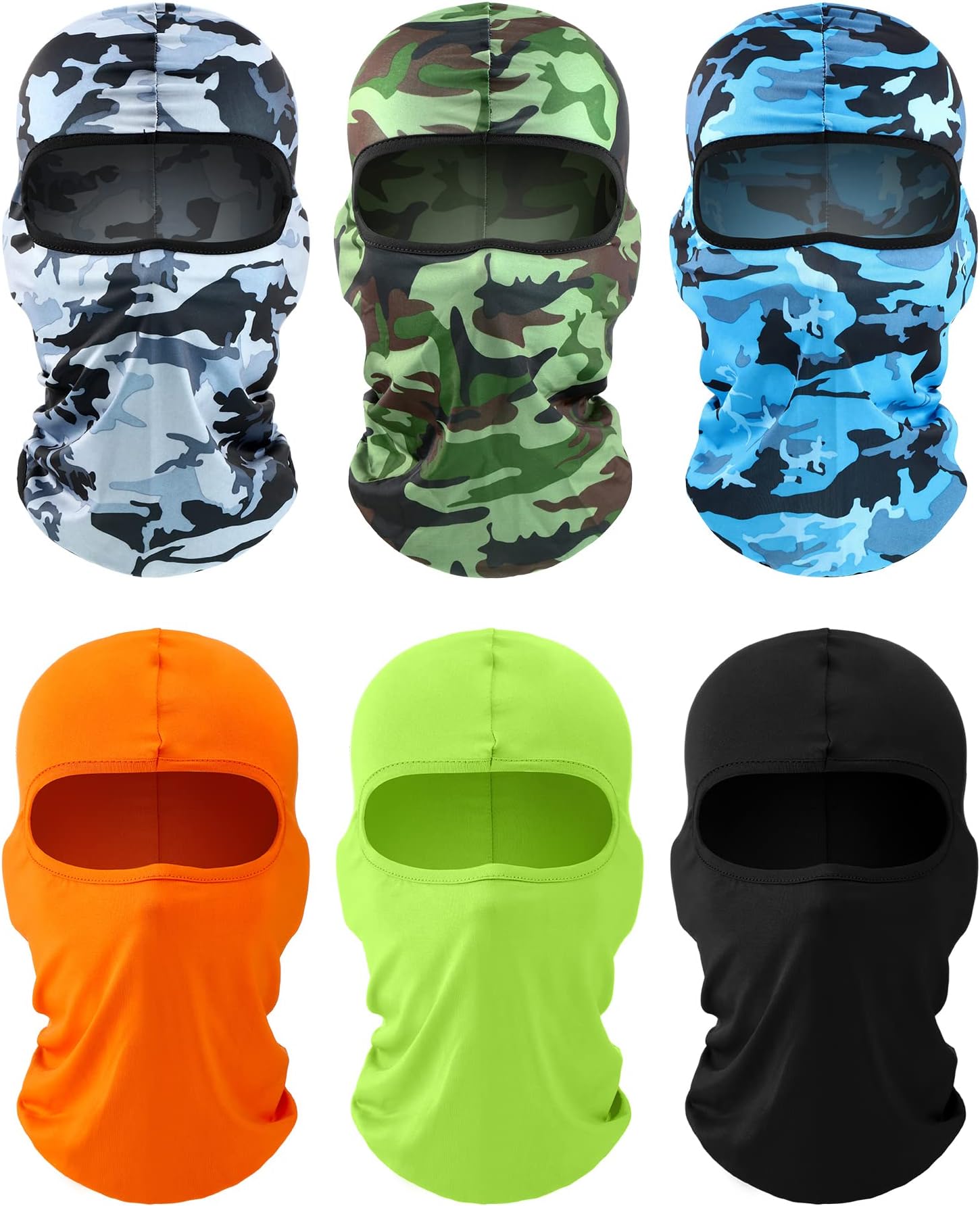 6 Pcs Ski Mask Cover Balaclava Full Face Mask Summer Face Cover UV Windproof Balaclava for Men Women Outdoor Sports