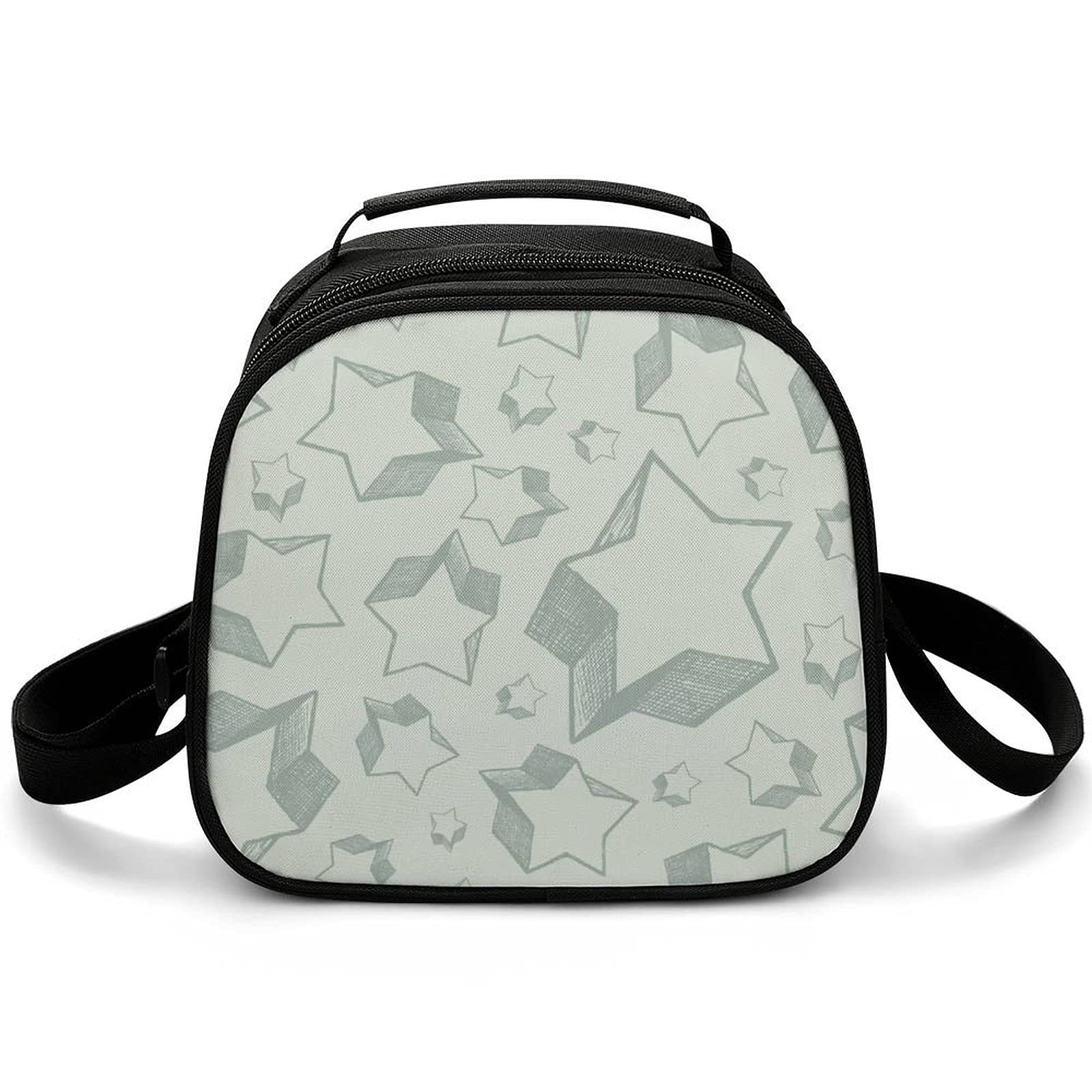 Lunch Box Bag Stars Background Large Capacity Cooler Bag for Boys Girls