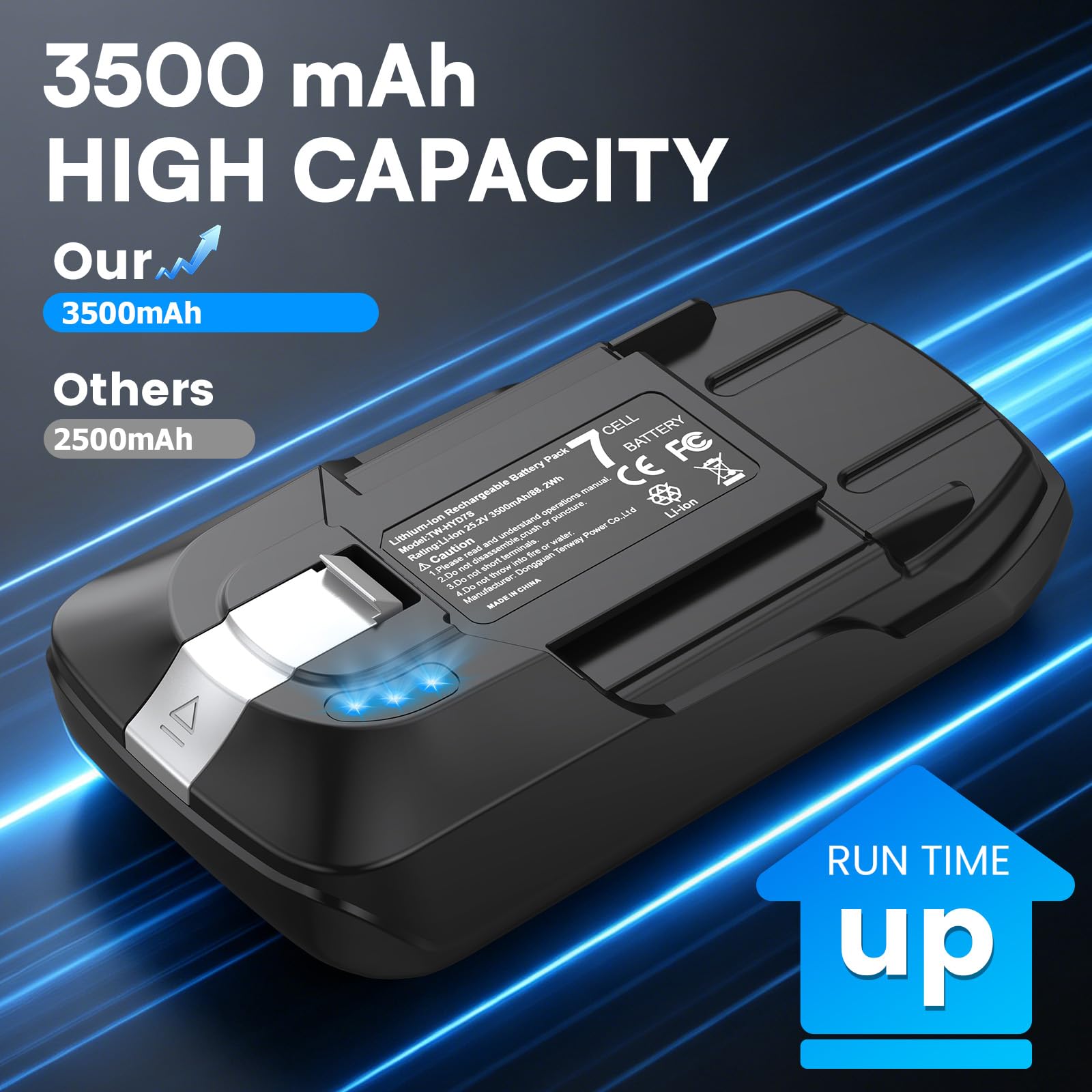 ASUNCELL Batterie 25,2 V 3,5 Ah pour aspirateur sans fil Rowenta X-Force Flex 12.60, ZR009705, batterie de rechange lithium-ion RH98A3WO RH98A0WO RH98A7WO RH98C0WO RH98C8WO RH98A8WO RH98A9WO