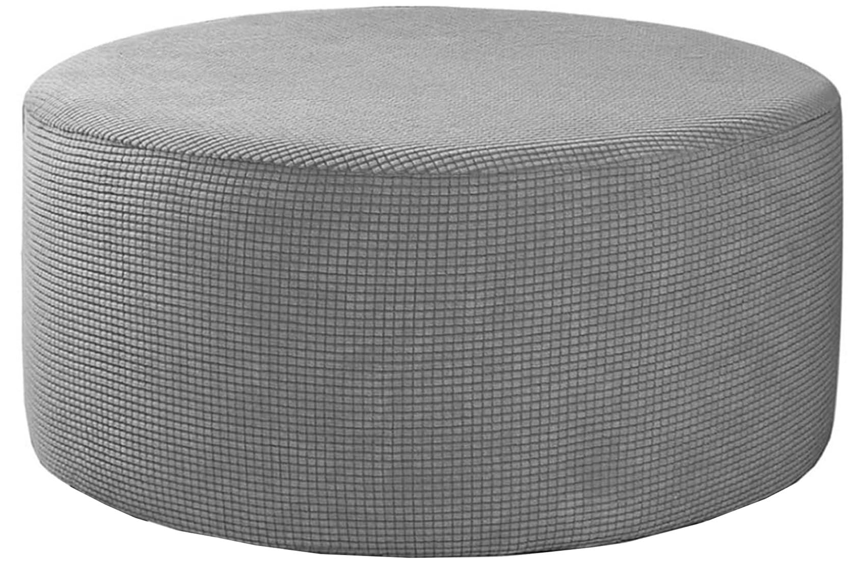 Odaima Round Ottoman Slipcover 36/24 inch Stretch Jacquard Round Ottoman Cover Foot Stool Cover Washable Storage Ottoman Cover Protector Footstool Cover with Elastic Bottom(#5,90x90cm/35x35in)
