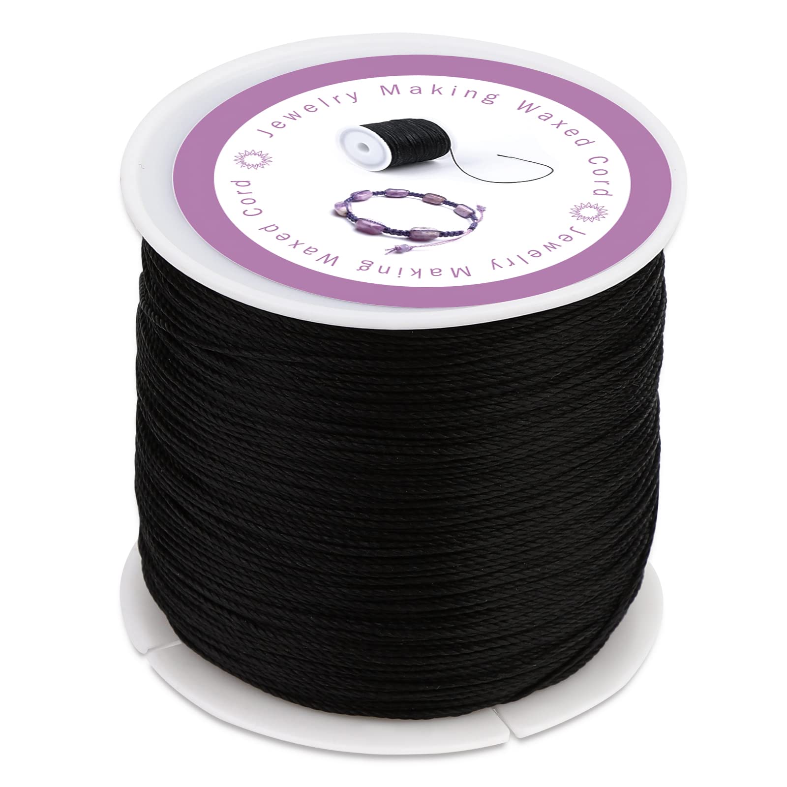 Corda Cerata Nera 0.5mm X 116yds - Filo Per Braccialetti, Gioielli E Perline - Foto 3