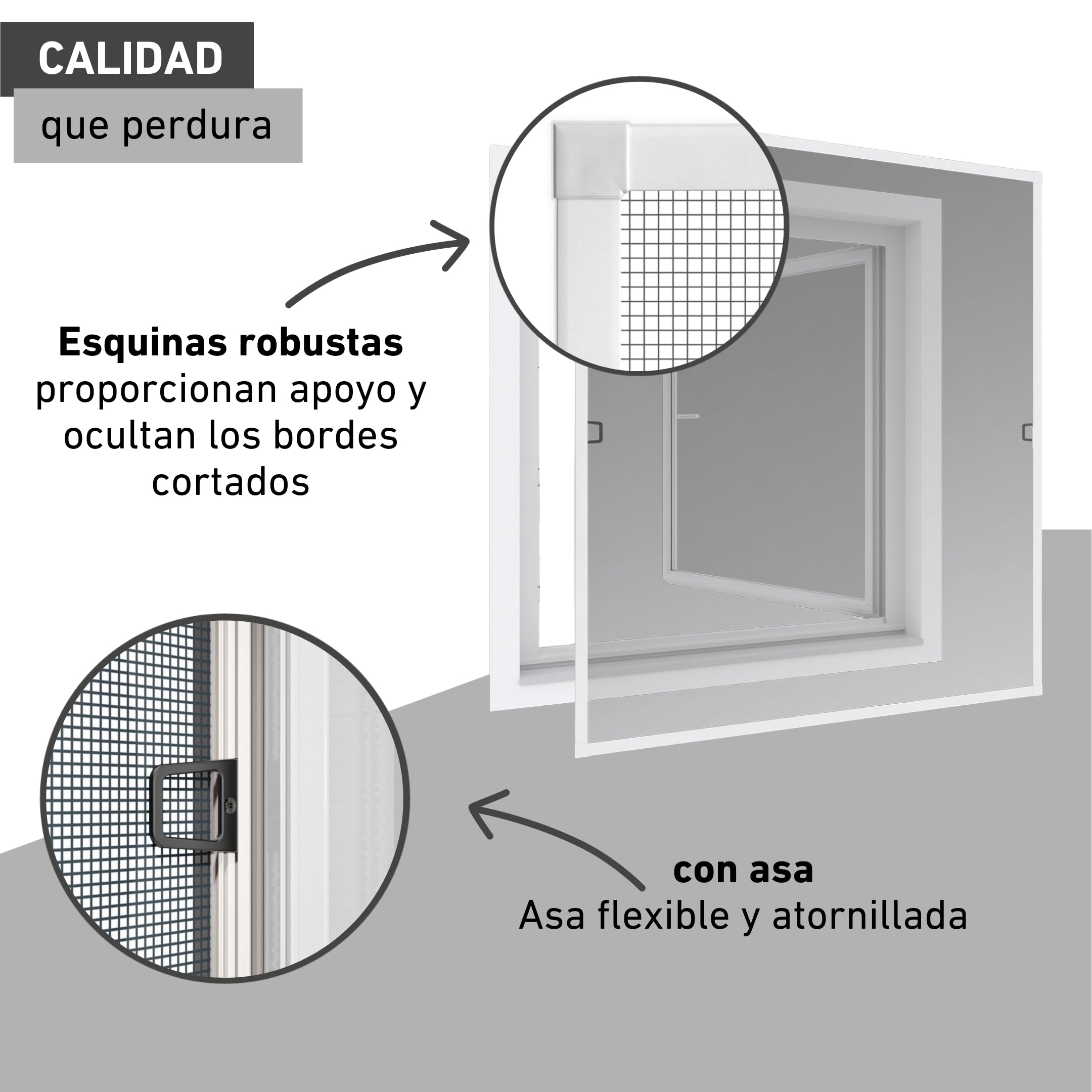 Windhager Tensor Plus, mosquitera Marco de Aluminio para Ventanas 100 cm x 120 cm, Blanco, 03898