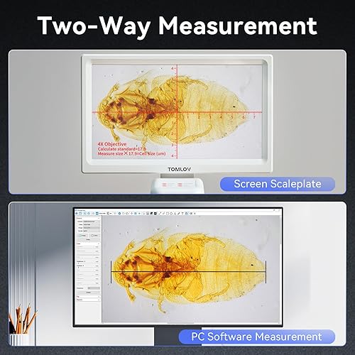 Miniatura 8 de TOMLOV Microscopio DM301 Pro para niños y adultos, microscopio digital con pantalla de 7 pulgadas, salida USB y HDMI, cámara inalámbrica de alcance
