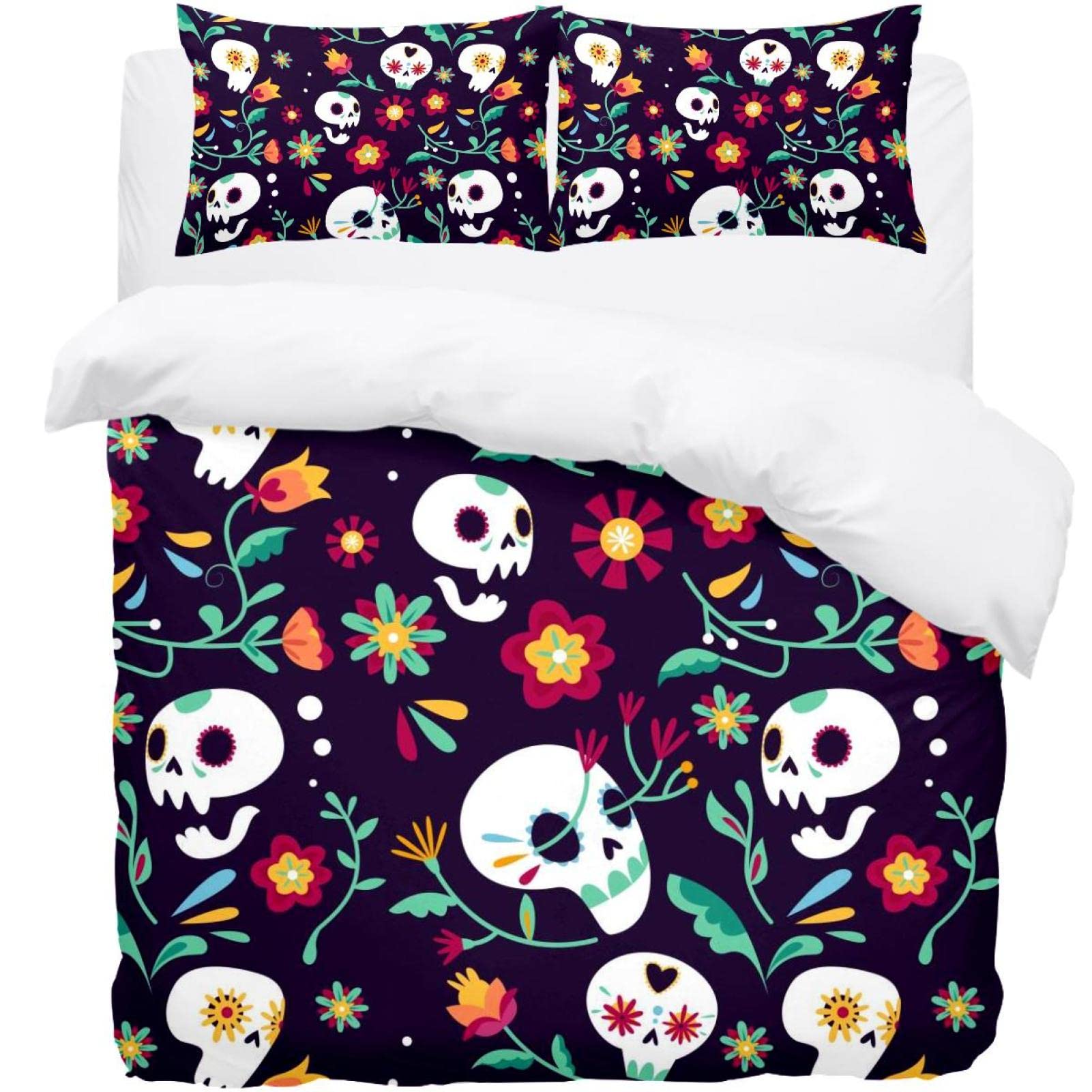 Parure de lit housse de couette têtes de mort en textile haut de gamme