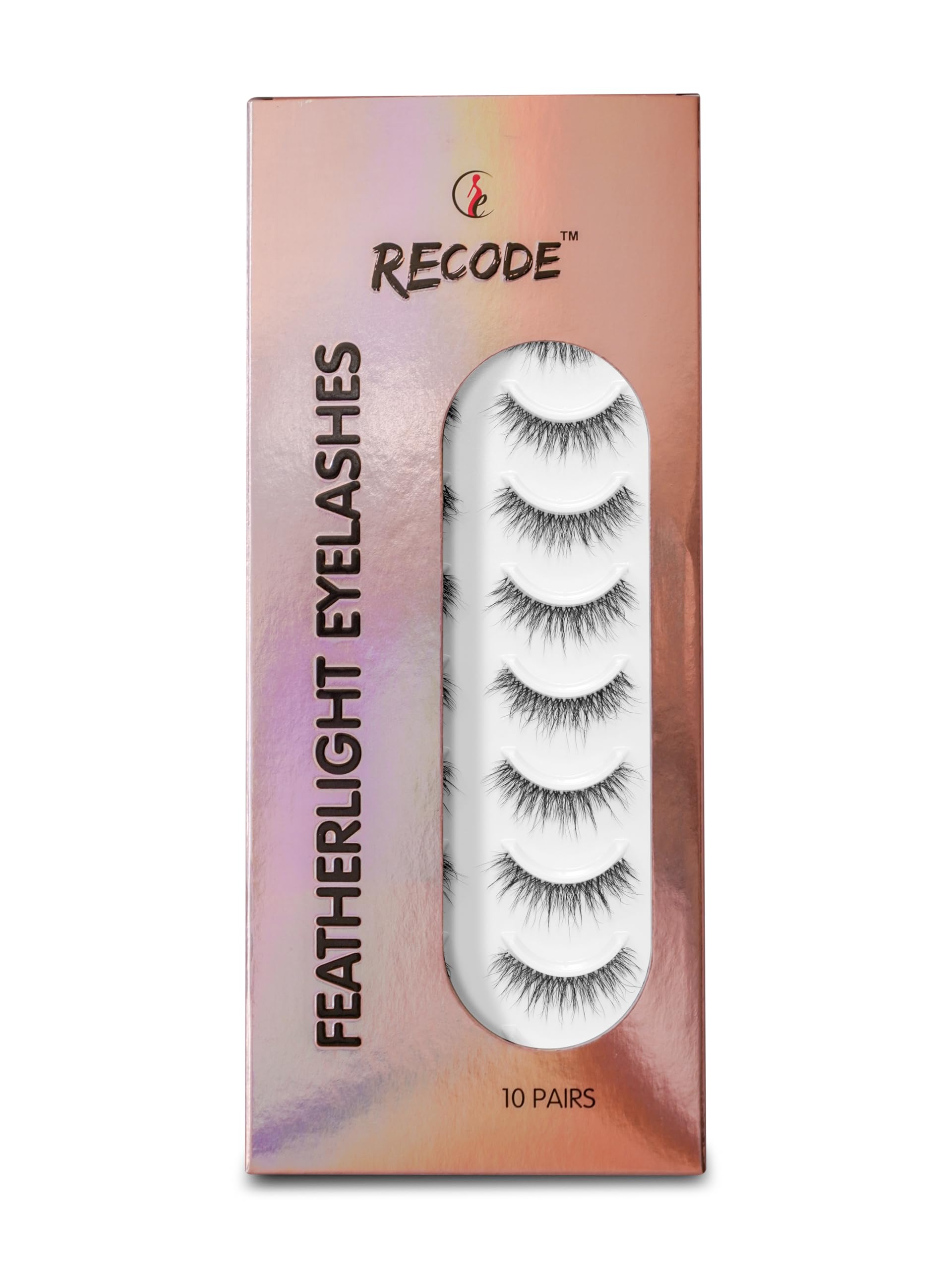 Recode RE01 Featherlight Eyelashes-Transparent Band,Pack of 10-picture-20