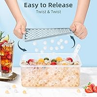 Vista 2 de WIBIMEN Mini bandejas para cubitos de hielo, hielo de guijarros diminutos de 0.55 pulgadas para café helado y cócteles, enfriamiento rápido, fácil