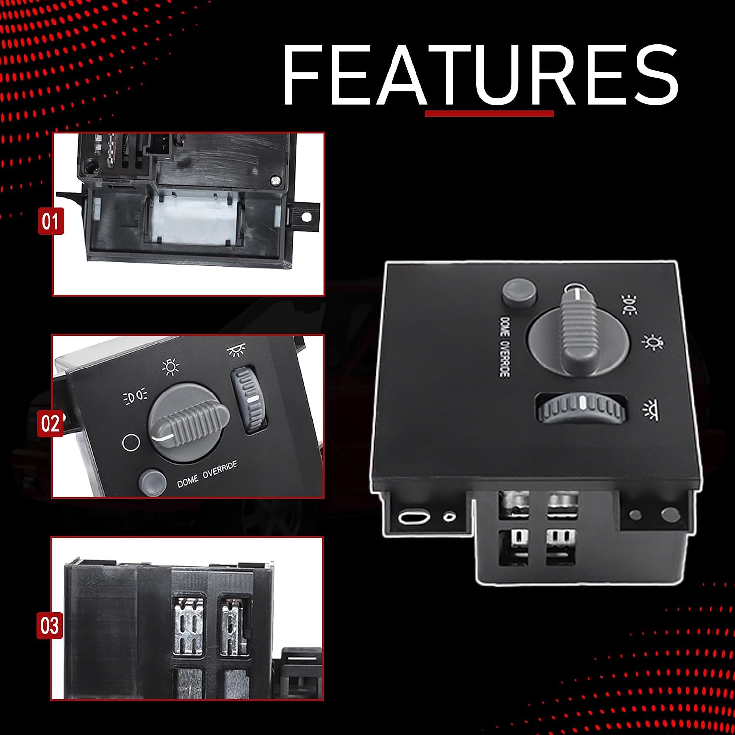 15029238 Headlight Switch Compatible with 1998-2003 Chevrolet Blazer 1998-2001 GMC Jimmy Sonoma Oldsmobile Bravada Without Fog Lights Control Headlamp Dimmer Switch Replaces DS954 1S1733