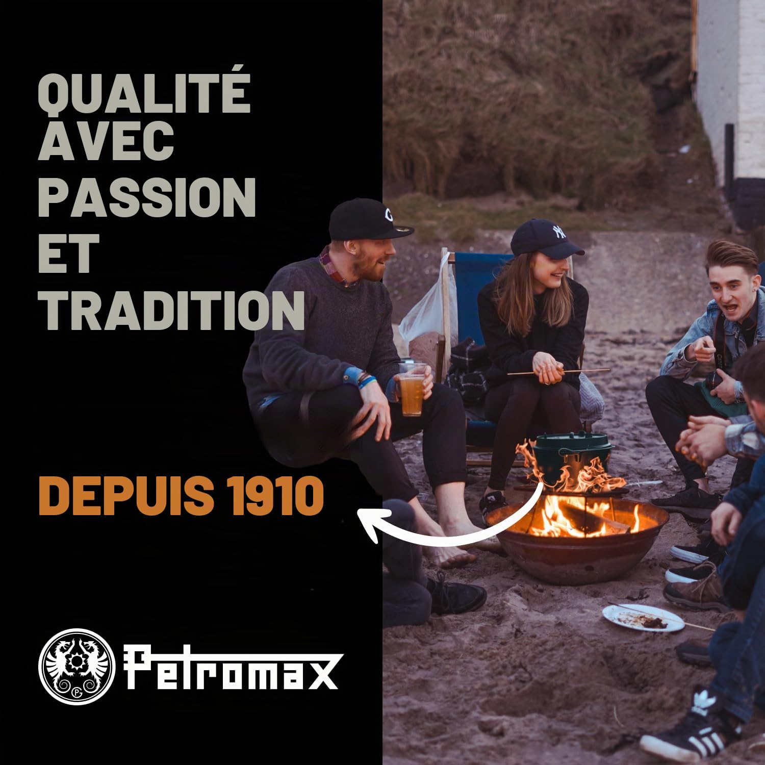 Petromax Poêle pour Le feu avec anses Noir 40 cm