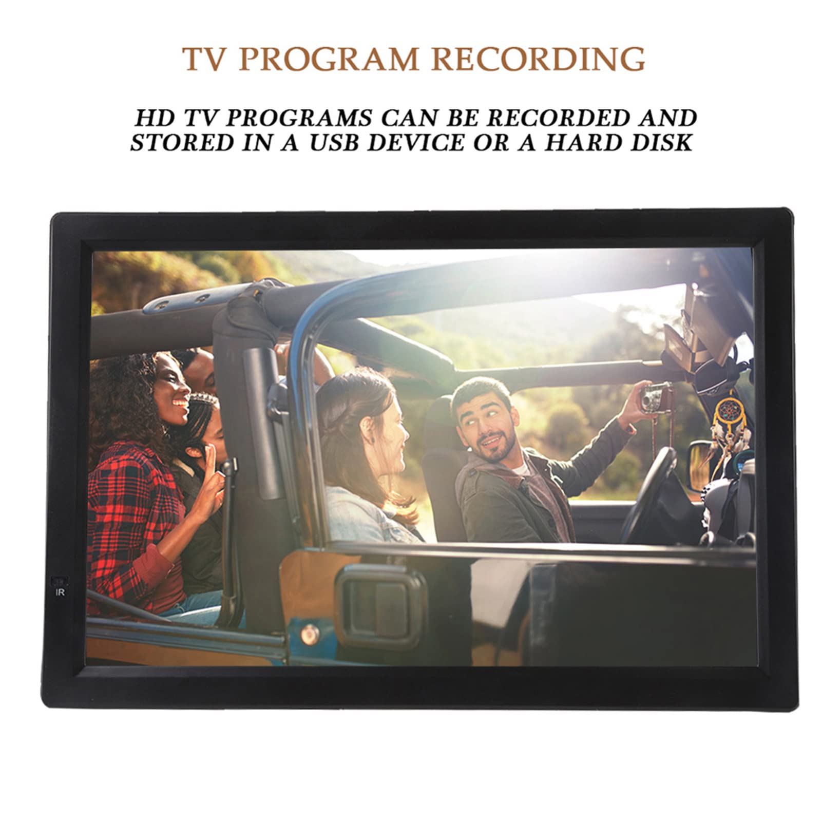 Téléviseur Portable 14 Pouces, 1080P HD TFT LED pour Voiture, écran LCD ATV/UHF/VHF avec Tuner TV Numérique, Prise en de L'enregistrement de Programmes TV, avec AV, USB,