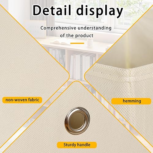 Miniatura 7 de Cubitos de almacenamiento plegables de tela de 11 pulgadas, contenedores plegables de almacenamiento de ropa con asas, para organizar estantes,
