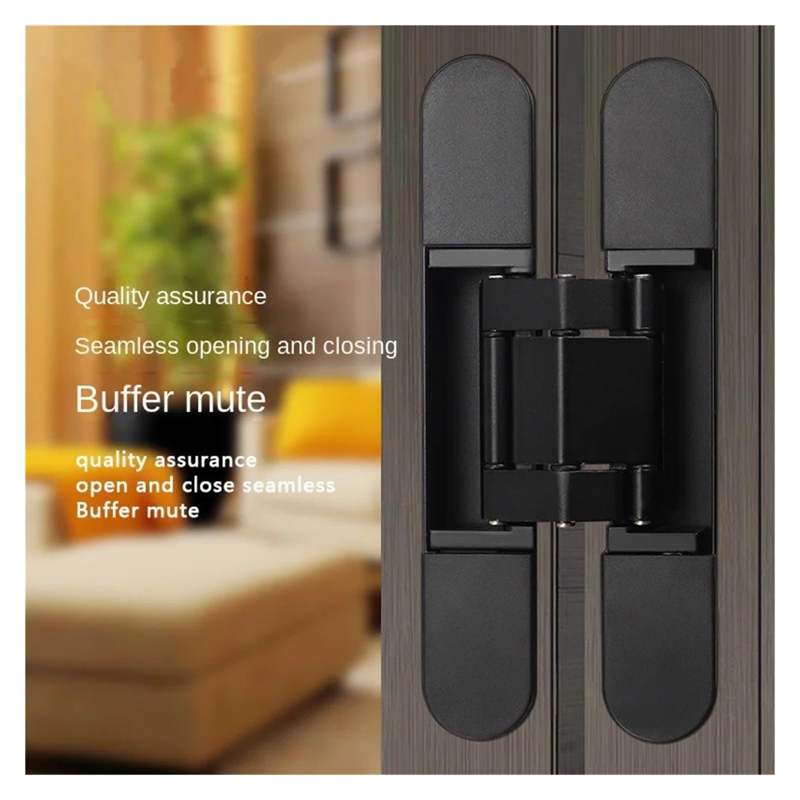 2 puertas de madera maciza Dyty 40/80 kg, apertura 180 grados, bisagras ocultas ajustables, for interiores(40KG-black)