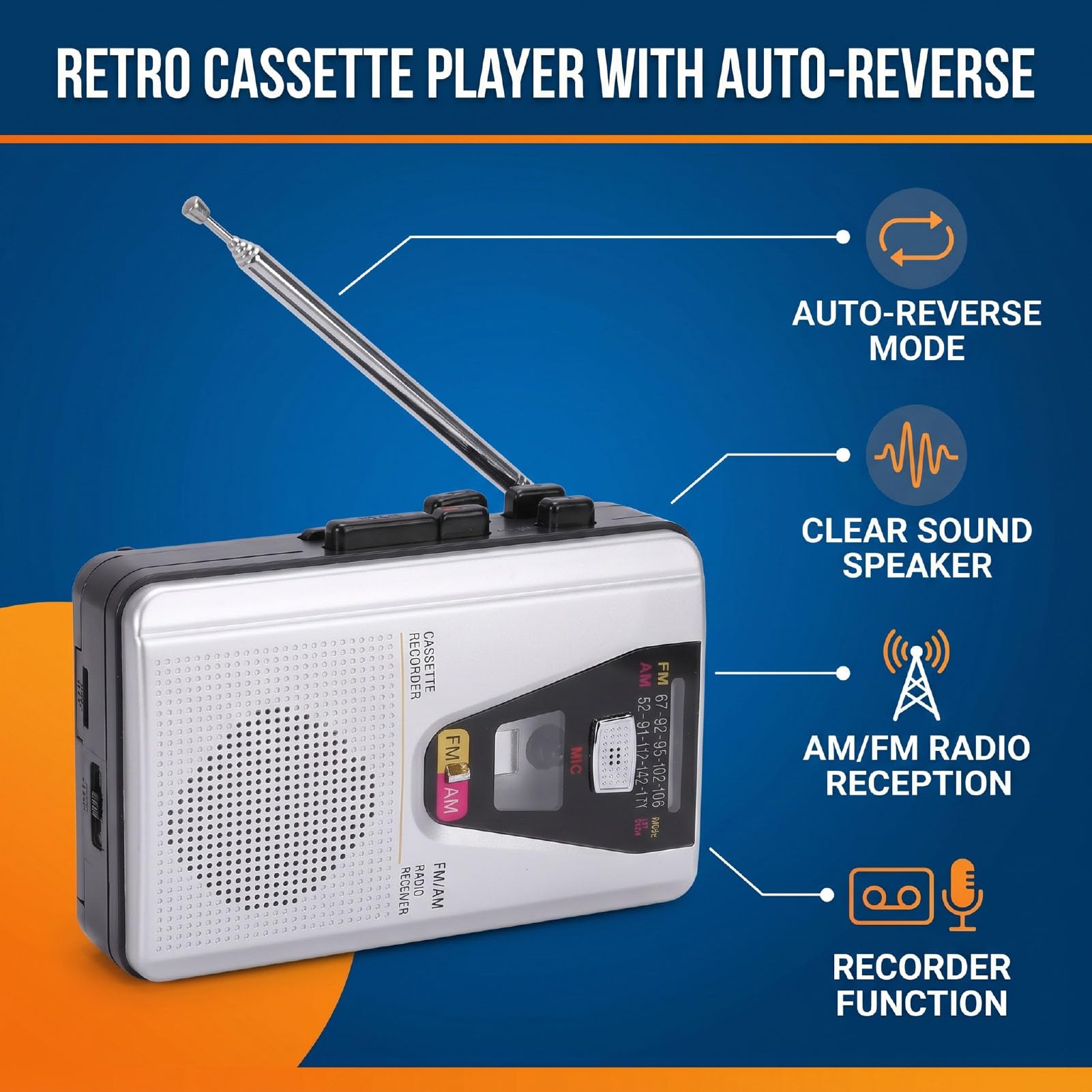 Retro Magnetofon Kasetowy