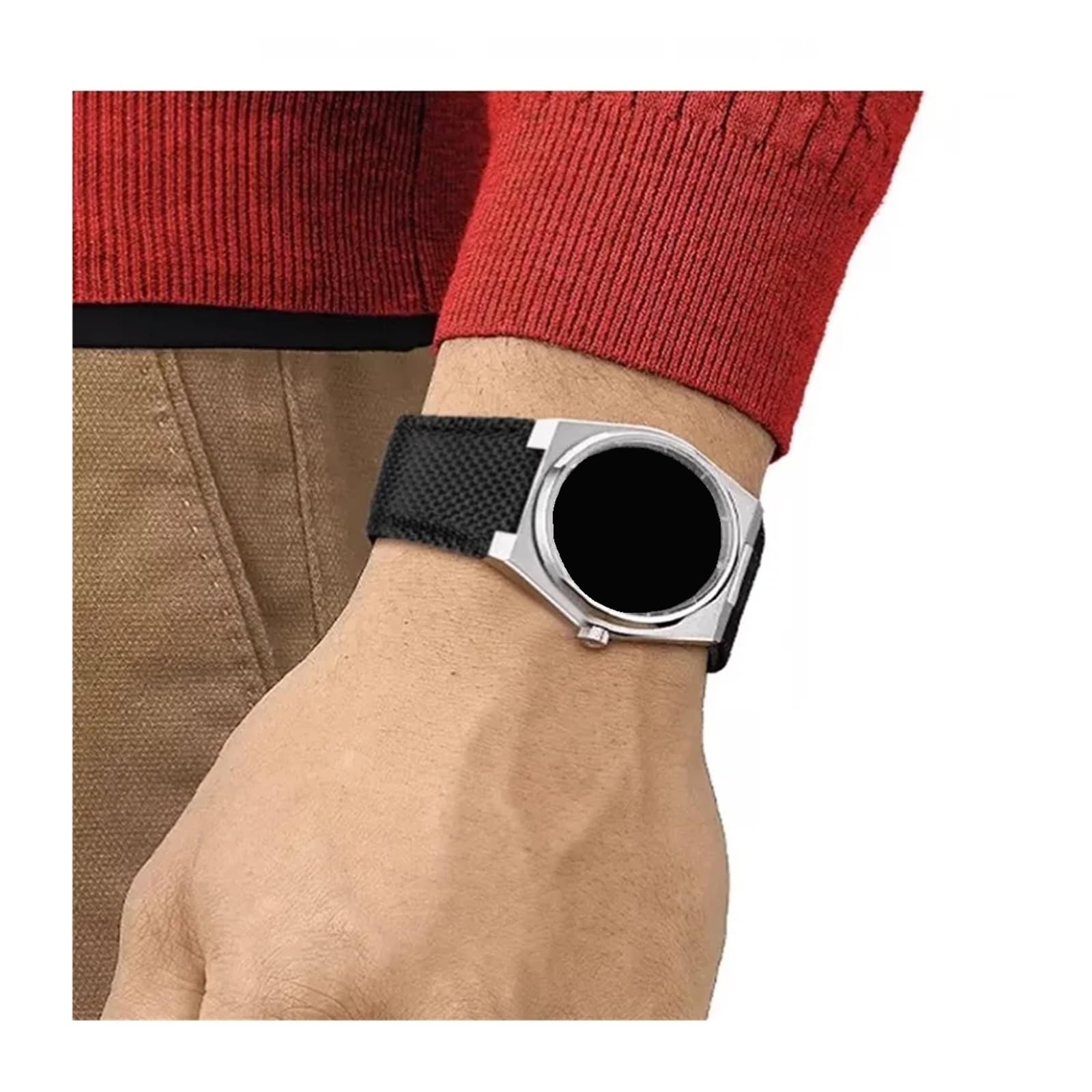 Cinturino for orologio in tela intrecciata compatibile con la serie PRX T137.410, cinturino in nylon impermeabile adatto all'uso quotidiano