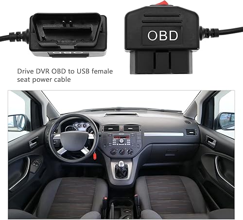 Miniatura 2 de SING F LTD Cable de alimentación OBD de coche para cámara de tablero 24 horas de vigilanciamodo Acc con botón de interruptor USB C puerto adaptador