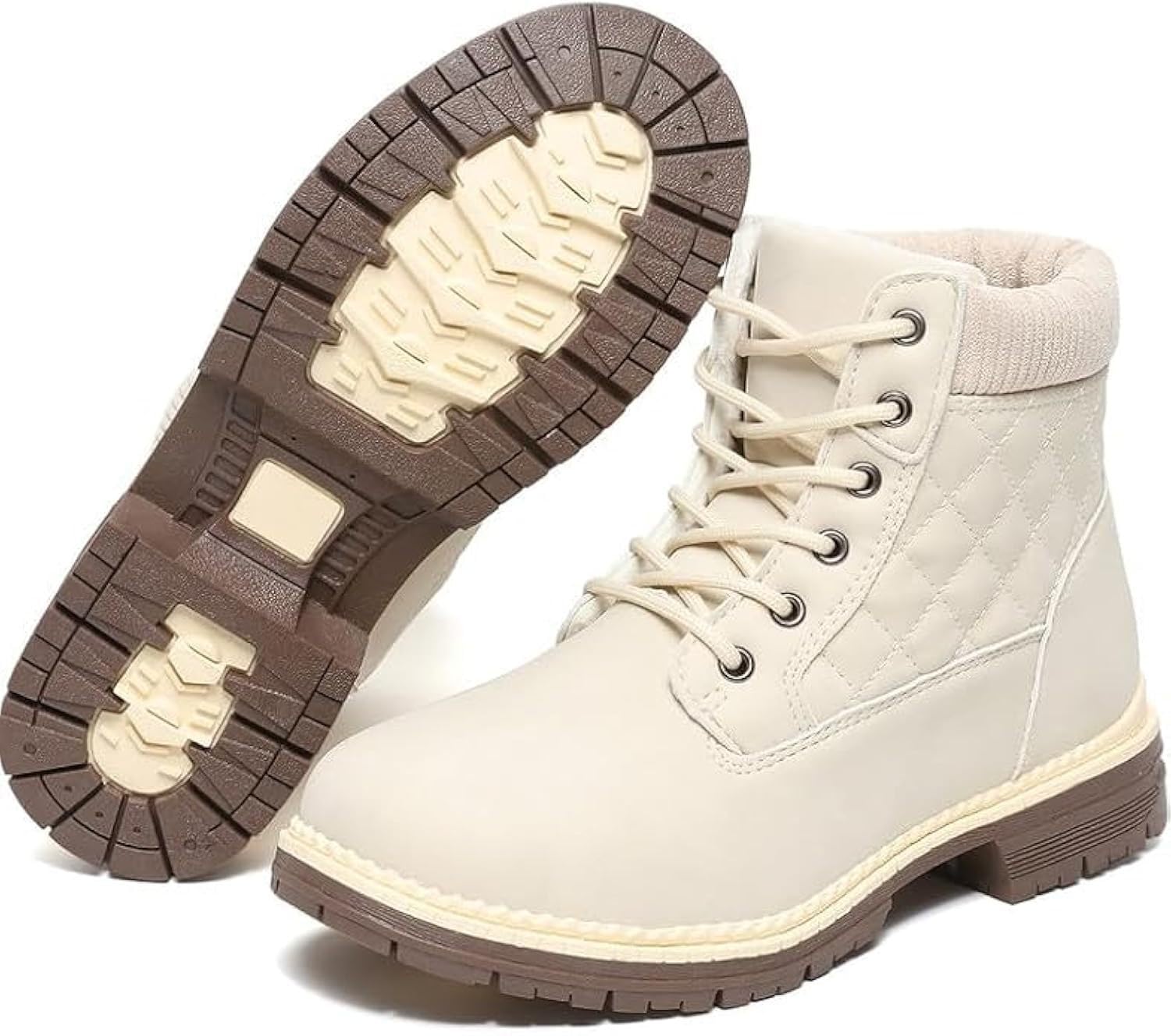 Winter Hiking Boots Women Waterproof Snow Ankle Booties Work Boots Warm Fur Lined Trekking Shoes Winter Lace up