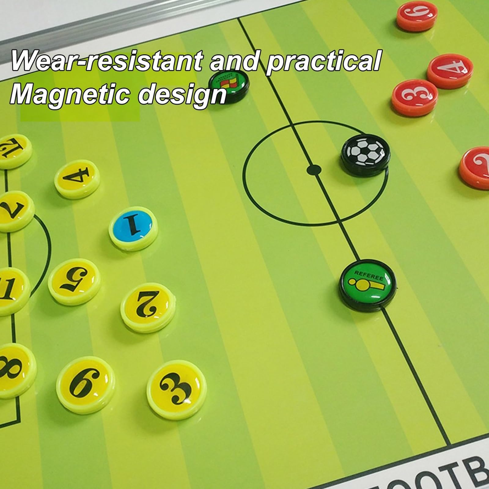 Doppelseitiges, Trocken Abwischbares Fußball-Whiteboard, Wasserdichtes Klemmbrett for Trainer, mit Magnetischen Schachfiguren und Markern, Glatte Schreiboberfläche, Aufhängbares