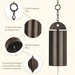 M METERXITY 1 Pack 19 inch Wind Chimes Metal for Outside, Bronze | Outdoor, Deep Resonance Serenity Bell, Hanging Cylinder, Decor, for Patio Yard Porch Garden