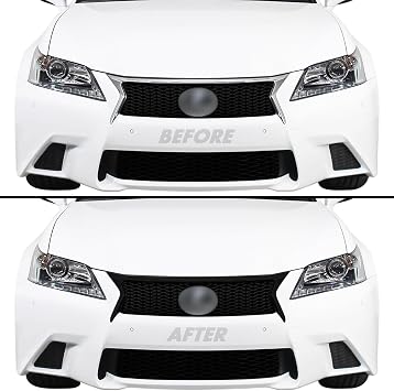 SlickMod Chrome Delete Blackout Vinyl Overlay for 2013-2015 Lexus GS 350 450h Front Bumper Grill Trim Gloss Black